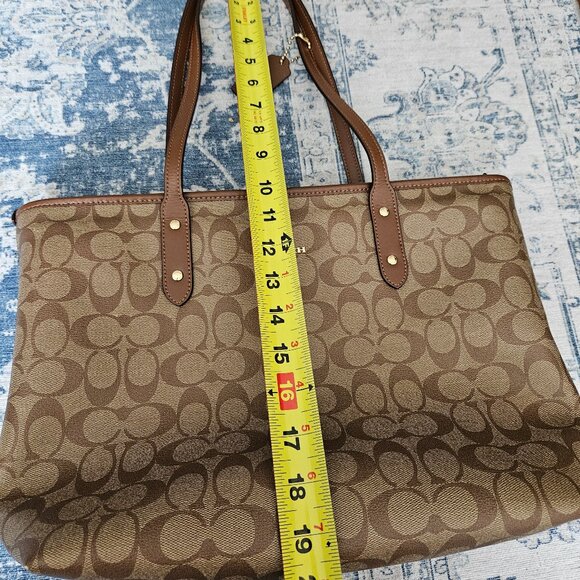 Coach Zippered Tote Bag in Signature Print - Picture 15 of 16